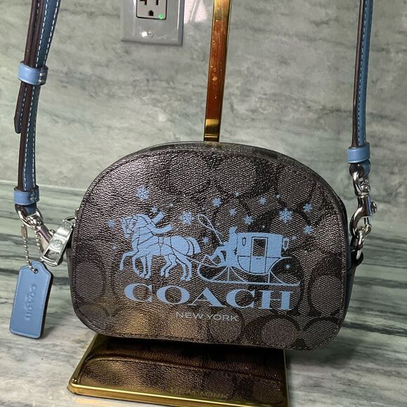 Coach Mini Serena Satchel In Signature Canvas With Horse And Sleigh - Picture 12 of 12